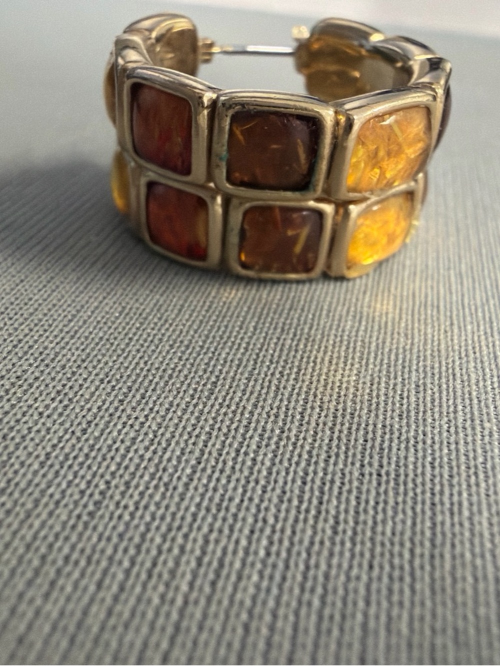 Liz Claiborne Gold-Tone Hoop Earrings with Amber and Honey Stones